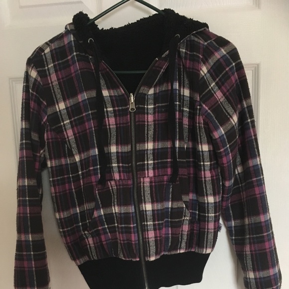 purple plaid hoodie